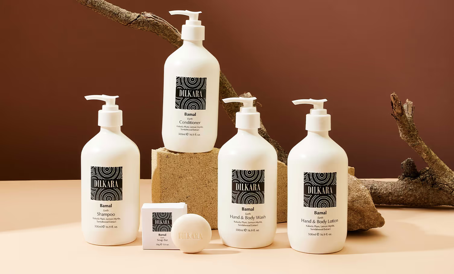 The full DILKARA Vanity Bamal amenities range